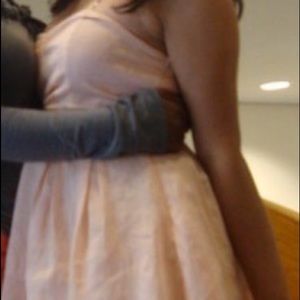 Peach strapless dress